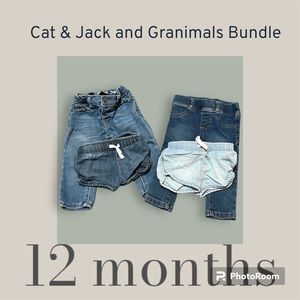 Cat & Jack 12 months Jeans & Shorts 4 piece Bundle